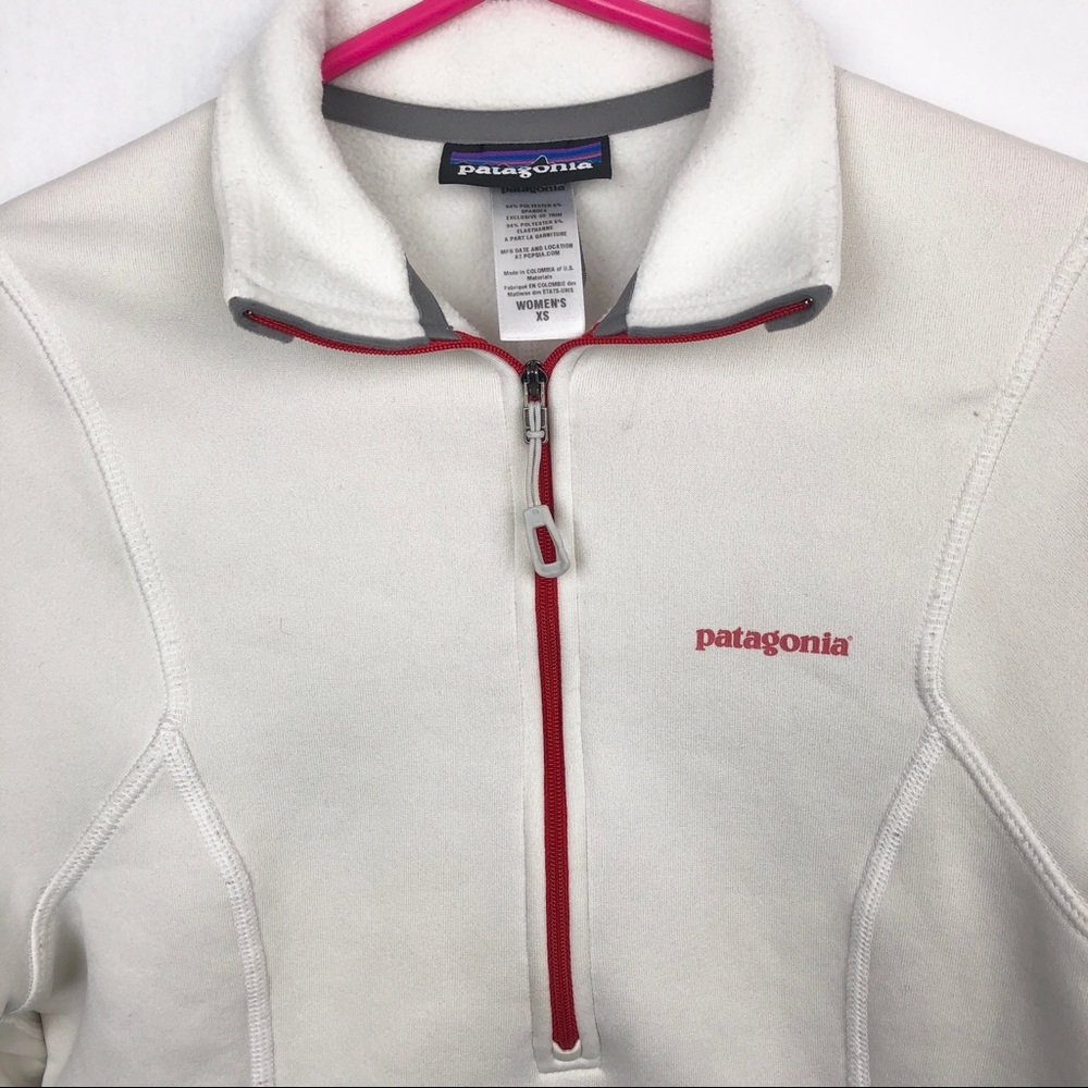PATAGONIA Women White Cream Quarter Zip sz XS